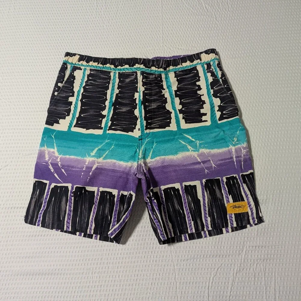Vintage Hobie Tie Dye Cotton Shorts (Men's Small) Made in the USA